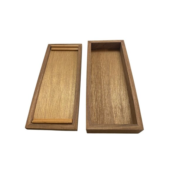 Handcrafted Wooden Rectangular Storage Box Set With Lid - Picture 2 of 5